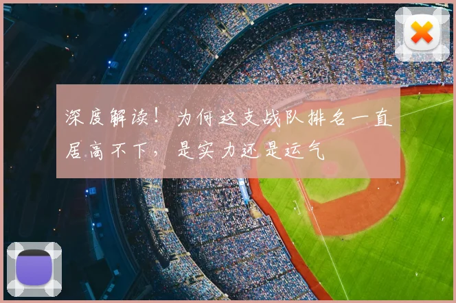 深度解读!为何这支战队排名一直居高不下,是实力还是运气
